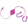 Retrak Retractable Sports Wrap Earbuds (neon Pink And Purple)