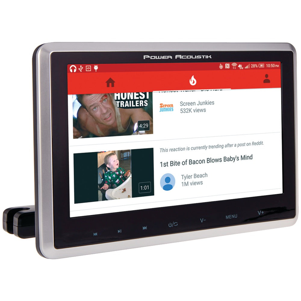 Power Acoustik 10.3" Universal Headrest Monitor With Dvd Player Ir & Fm Transmitters & Android Phonelink