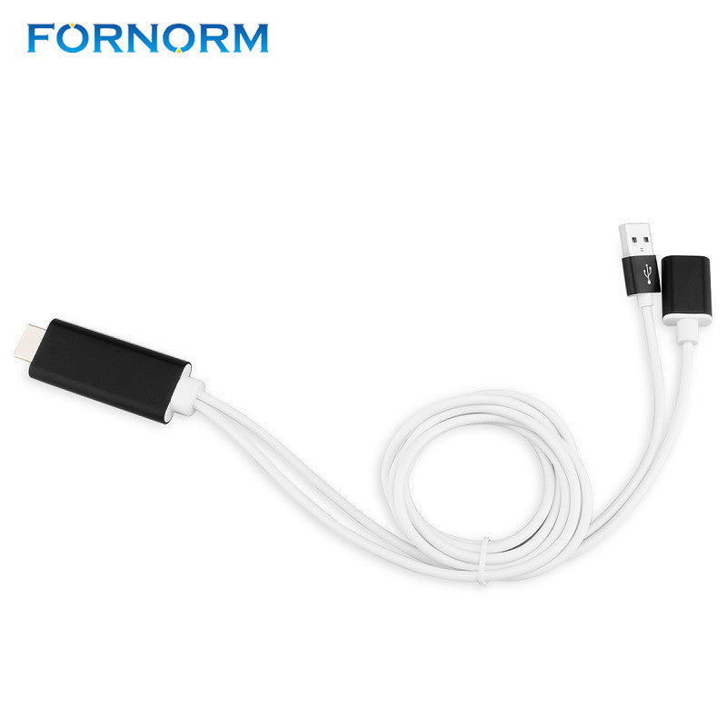 FORNORM Wired 1080P Cast & Charger to HDMI/HD TV Stick Cable Miracast Airplay Mirroring Adapter For IOS 8.0 Android OS 4.4