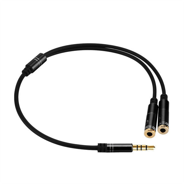 FORNORM Y Shape Audio Splitter 3.5mm Headphone Headset  Male To Female Stereo Connector Cable Connector Adapter with Microphone