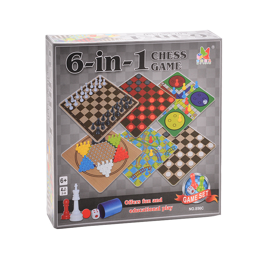 6-In-1 Board Game Toy Chess Game Toy Set for Kids Learning and Educational Toys