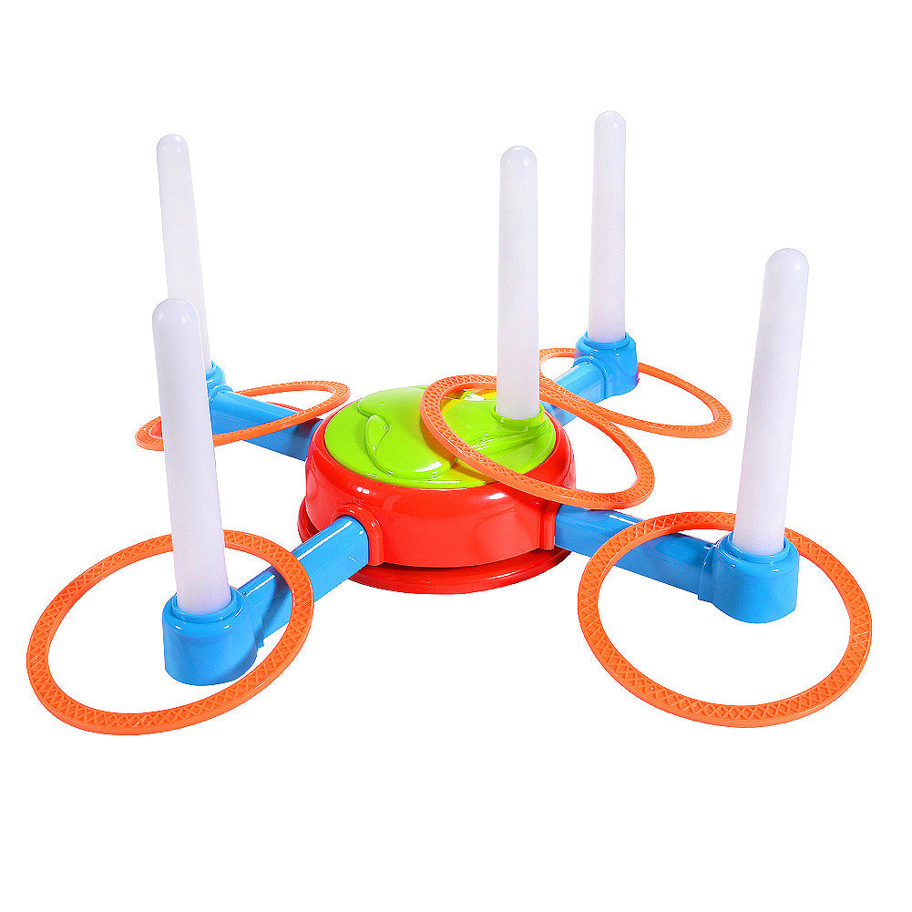 Electric Rotating Ring Toss Game with Lights and Music Children Family Game