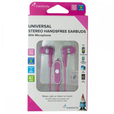 Pink Travelocity Universal Stereo Handsfree Earbuds