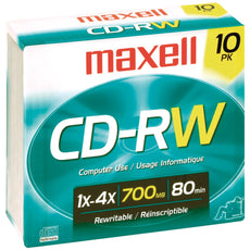 Maxell 700mb 80-minute Cd-rws (10 Pk)