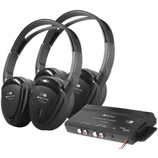 Power Acoustik 2 Sets Of 2-channel Rf 900mhz Wireless Headphones With Transmitter