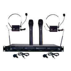 Pyle Pro 4-microphone Vhf Wireless Rack-mount Microphone System