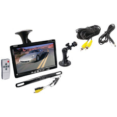 Pyle Pro 7&#34; Window Suction-mount Lcd Widescreen Monitor & License Plate Mount Backup Color Camera With Distance-scale Line