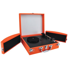 Pyle Pro Bluetooth Classic Vinyl Record Player Turntable With Fold-out Speakers & Vinyl To Mp3 Recording (orange)