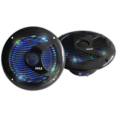 Pyle Pro Hydra Series 6.5&#34; 150-watt Dual-cone Waterproof Marine-grade Speakers With Programmable Multicolor Led Lights (black)