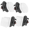 Pyle Home 10&#34; Bluetooth Ceiling And Wall Speakers 4 Pk