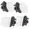 Pyle Home 8&#34; Bluetooth Ceiling And Wall Speakers 4 Pk