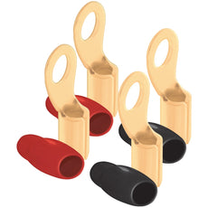 Db Link 4-gauge 5 And 16&#34; Ring Terminals 4 Pk (gold Plated 2 Red & 2 Black)
