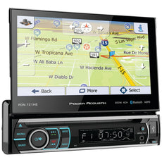 Power Acoustik 7&#34; Incite Single-din In-dash Gps Navigation Motorized Lcd Touchscreen Dvd Receiver With Detachable Face & Bluetooth