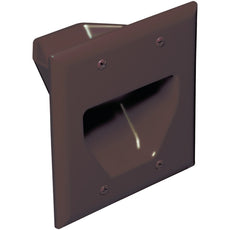 Datacomm Electronics 2-gang Recessed Cable Plate (brown)