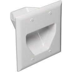 Datacomm Electronics 2-gang Recessed Cable Plate (white)