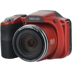 Minolta 20.0-megapixel 1080p Full Hd Wi-fi Mn35z Bridge Camera With 35x Zoom (red)