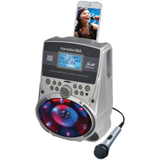 Karaoke Usa Portable Karaoke Mp3 Lyric Player With 3.2&#34; Lyric Screen Sd Card Slot & Led Sync Lights