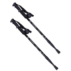 2 pcs/lot ultralight trekking poles walking stick hiking pole Anti-Shock 52-110cm 3 Section Black#