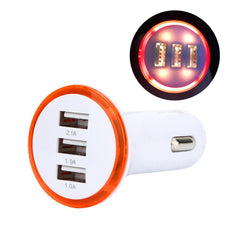 2017 Colorful Car Charger 3.1A LED USB 3 Port Adapter Socket Quick Car Charger For Iphone/Samsung/HTC#25