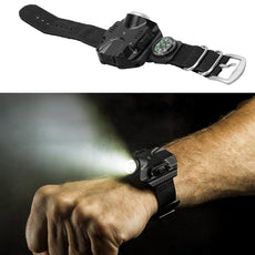 Outdoor Multi Tools Pocket Rechargeable Waterproof LED Wrist Watch Light #