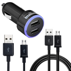 2017 New Car Charger  Dual USB Output 2.1A Mobile Phone & Micro USB Cable For Samsung Galaxy S7 Edge DC 12-24V Car Charger#25