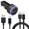 2017 New Car Charger  Dual USB Output 2.1A Mobile Phone & Micro USB Cable For Samsung Galaxy S7 Edge DC 12-24V Car Charger#25