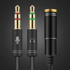 2017 Colorful 35cm 3.5mm Stereo Audio Male to 2 Female Headset Mic Y Splitter Optical Audio Cable Adapter for Cell Phone #25