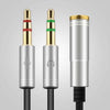 2017 Colorful 35cm 3.5mm Stereo Audio Male to 2 Female Headset Mic Y Splitter Optical Audio Cable Adapter for Cell Phone #25