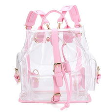 Xiniu Women's Backpack Clear Plastic See Through Security Transparent Backpack Bag Ladies Travel Bag #GHYW