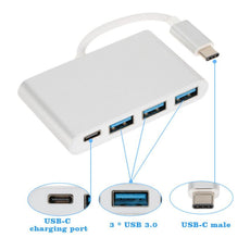 2017 Hot Sale USB Hub Aluminum alloy Type C To USB 3.0 USB-C Multiport Charging Converter HUB For Macbook#30