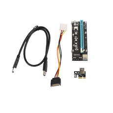 PCI-E Express Powered Riser Card W/ USB 3.0 extender Cable 1x to 16x Riser Card 15Pin SATA to 4Pin IDE Power Cord For Mining#25