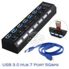 NEW USB 2.0 HUB 7 PORT 5GBPS HIGH SUPER SPEED CABLE + SWITCH F LAPTOP PC MAC