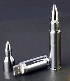 Silver 8gb 16gb 32gb Metal Bullet Shape Model USB 2.0 Memory Flash Stick Pen Drive
