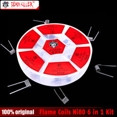 Ni80 6 in 1 Kit Demon Killer Wire Prebuilt Coils 0.4/0.3/0.2/0.12 ohm Heating Coil Wire for DIY Atomizer RDA RTA Atomizer Tank