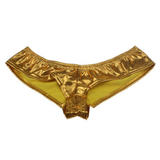 Sexy Lingerie Ladies Night Games Glossy Leather Shorts Underwear Gold