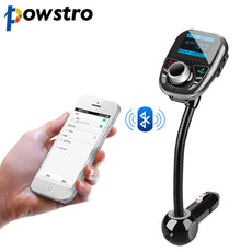 Powstro Mp3 player in Bluetooth FM Transmitter Music Audio Stereo Radio Modulator Kit TF USB with Steering Wheel Remote Control
