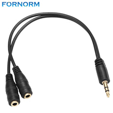 Fornorm 3.5mm Extension Audio Cable Mic Earphone Headphones Jack 1 to 2 Y Stereo for MP3 player tablet notebook PC
