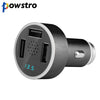 Powstro 2 in 1 Aluminium Dual USB Car Charger Stainless Steel Emergency Hammer Fatigue driving voice broadcast for iPhone 6 7