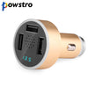 Powstro 2 in 1 Aluminium Dual USB Car Charger Stainless Steel Emergency Hammer Fatigue driving voice broadcast for iPhone 6 7