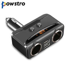 powstro 5V 3.1A Car Charger 2 USB Port 2 Way for Car Cigarette Lighter Socket Splitter Charger DC 12~24V Cigarette Lighter Socke