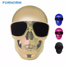 Wireless Bluetooth Skull Speaker 3.5mm Audio Stereo Rechargeable for Desktop PC Laptop Tablet Smartphone