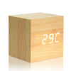 1Pcs Wooden LED Alarm Clock With Thermometer Temp Date LED Display Calendars Electronic Desktop Digital Table Clocks For Gifts