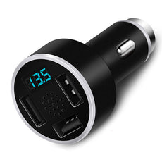 Powstro 2 in 1 Aluminium Dual USB Car Charger Stainless Steel Emergency Hammer Fatigue driving voice broadcast for iPhone 6 7