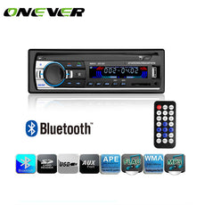 Onever 60WX4 Car Radio 12V Bluetooth Car Audio Stereo In-dash 1 Din FM Aux Input Receiver USB MP3 MMC WMA Car Radio Mp3 Player
