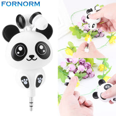 Fornorm Cute Cartoon Design Retractable In-ear Earphone Universal Mini Portable Lightweight with 3.5mm Jack For Cellphone PC
