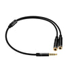 3.5mm 1 Male to 2 Female Cable Connector Adapter Splitter with Microphone Audio Headphone Jack Separated for Computer PC Tablet
