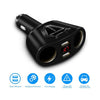 3.1A Dual USB Car Charger with 2 Cigarette Lighter Sockets 120W Power Support Display Current Volmeter for iPhone iPad Samsung