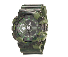 Camouflage Double Display Cold Light Electronic Sport Waterproof Mens Watch