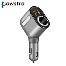 5V 3.1A Car Charger 3 Ports USB Fast charging Car Cigarette Lighter Socket Splitter Max 80W Power Adapter with Voltage Display