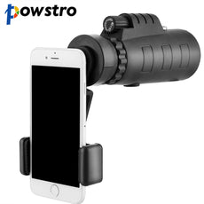 powstro Universal 40x60 Model 10X HD Optical Monocular Telescope Phone Lens Multicoated Glass Lens and BK4 Prism With Clip For Smartphones